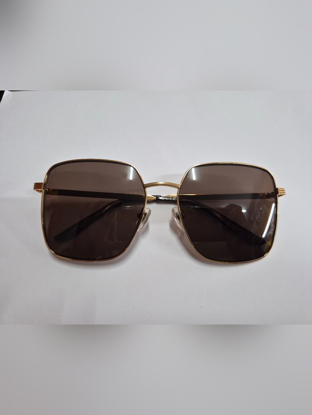 Gucci Women’s Gold Metal Frame Brown Lens Sunglasses